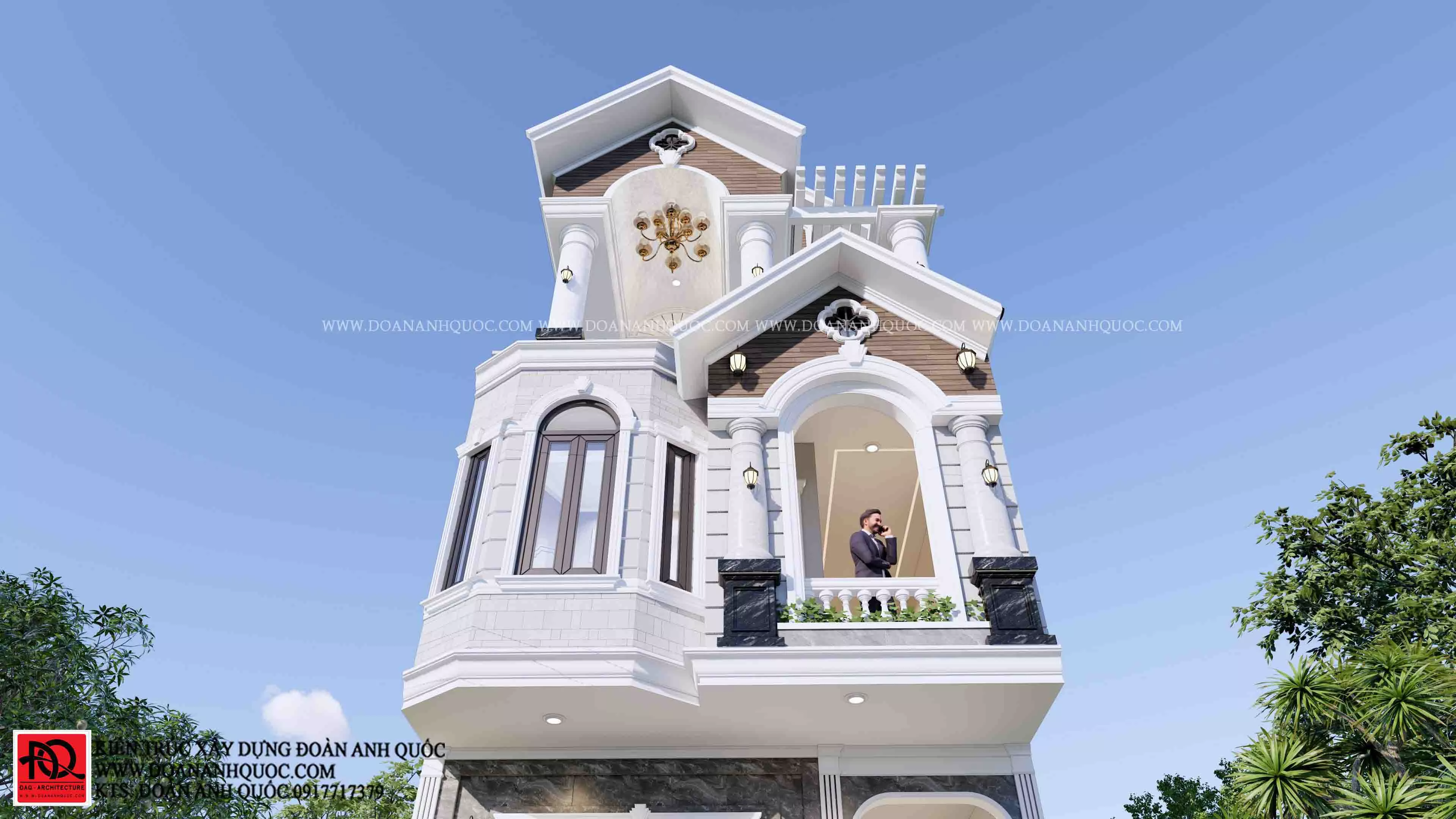 Thi công trọn gói nhà phố tân cổ điển 1 trệt 2 lầu tại Phan Thiết, Bình Thuận